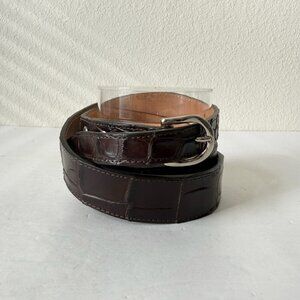Rod Patrick Mens Western Belt Brown Genuine Caiman Leather 1.5" Wide Size 36